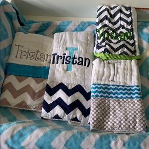 Personalized Tristan burp cloths